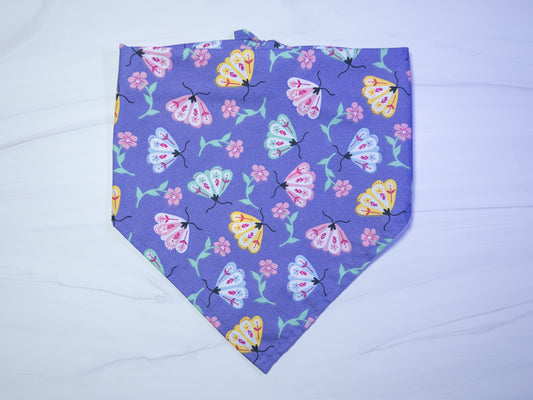 Light Purple Moth Dog Bandana - Ready to Ship