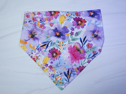 Watercolor Floral Dog Bandana - Ready to Ship