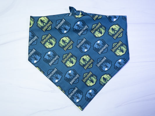 Blue Bigfoot Badges Dog Bandana - Ready to Ship