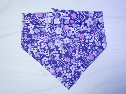 Purple Floral Dog Bandana - Ready to Ship