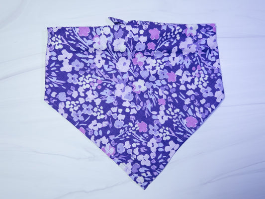Purple Floral Dog Bandana - Ready to Ship