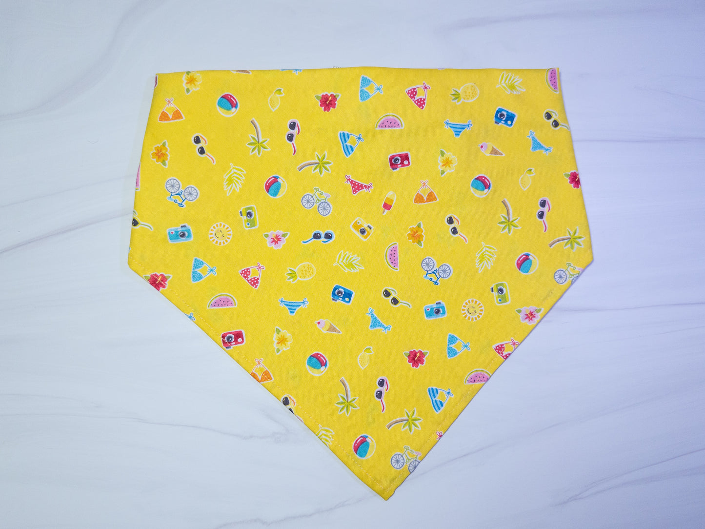 Yellow Beach Themed Dog Bandana - Ready to Ship