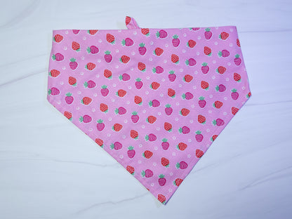 Pink Strawberry Dog Bandana - Ready to Ship