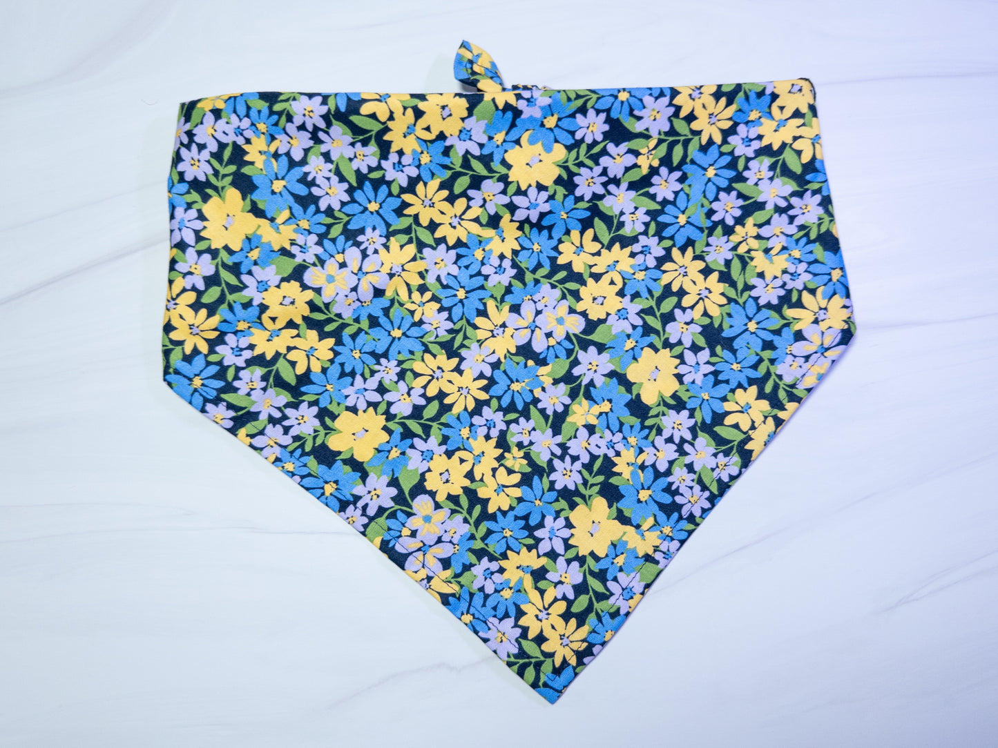 Blue, Purple, and Yellow Floral Dog Bandana - Ready to Ship
