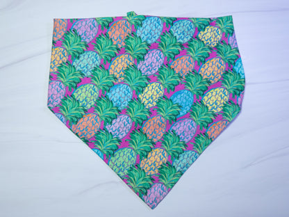 Neon Pineapple Dog Bandana - Ready to Ship
