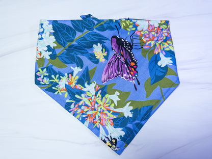 Periwinkle Butterflies & Wildflowers Dog Bandana - Ready to Ship