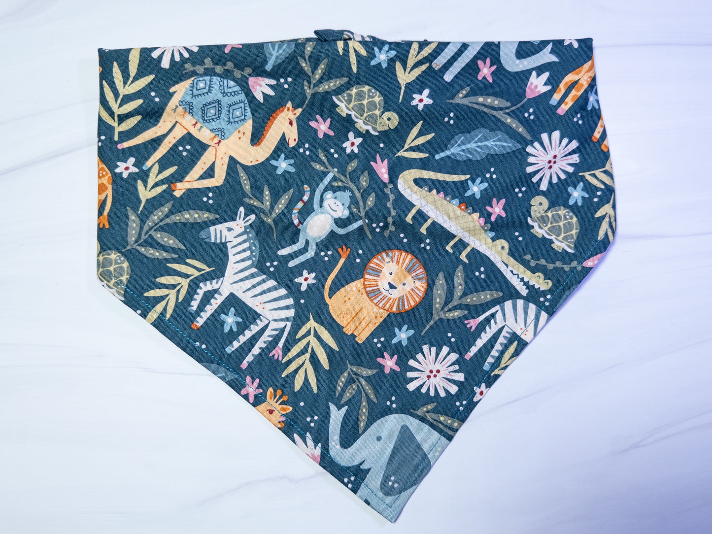 Teal Jungle Themed Bandana - Ready to Ship